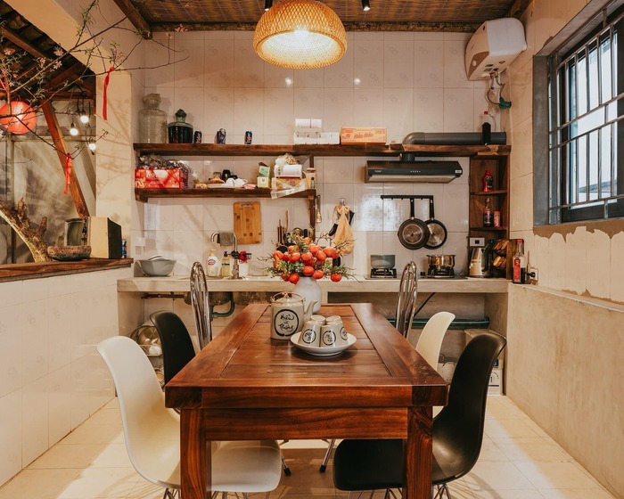 không gian sinh hoạt chung ấm cúng tại homestay ở Cao Bằng 
