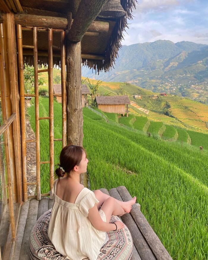 ngắm nhìn khung cảnh ruộng bậc thang thơ mộng tại homestay đẹp ở Sapa 