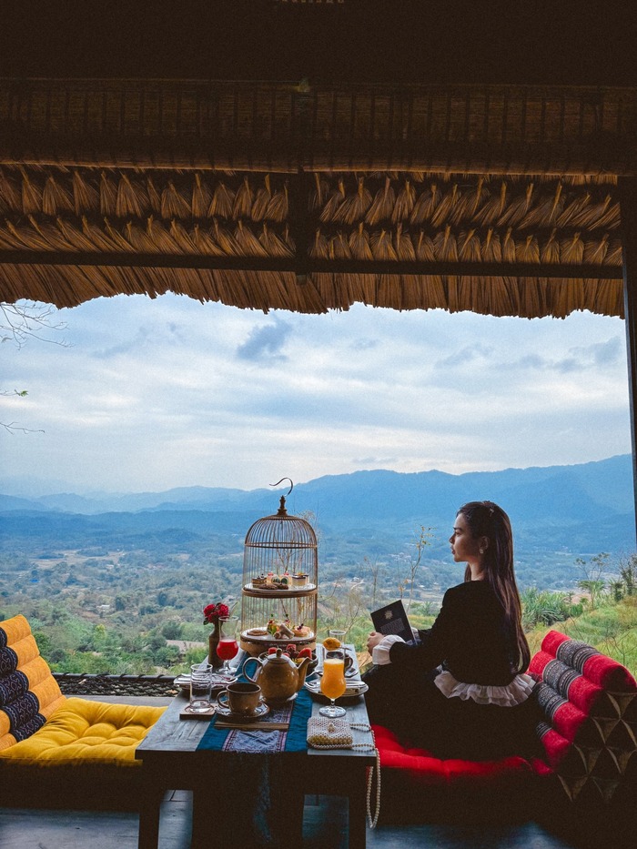 thưởng trà, ngắm cảnh tại resort đẹp ở Mai Châu