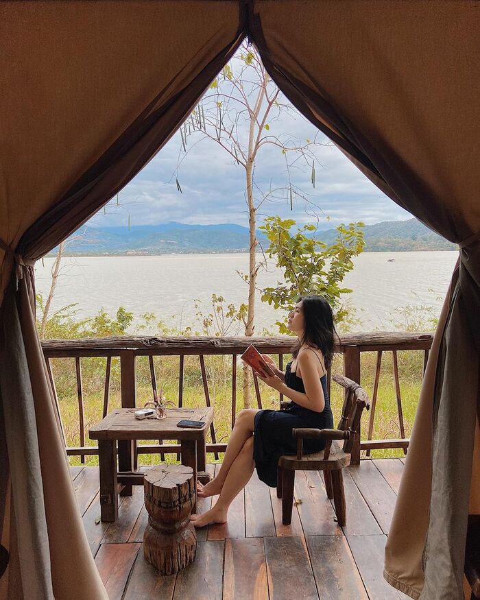 homestay đẹp ở Buôn Ma Thuột sở hữu các căn lều hướng hồ thơ mộng
