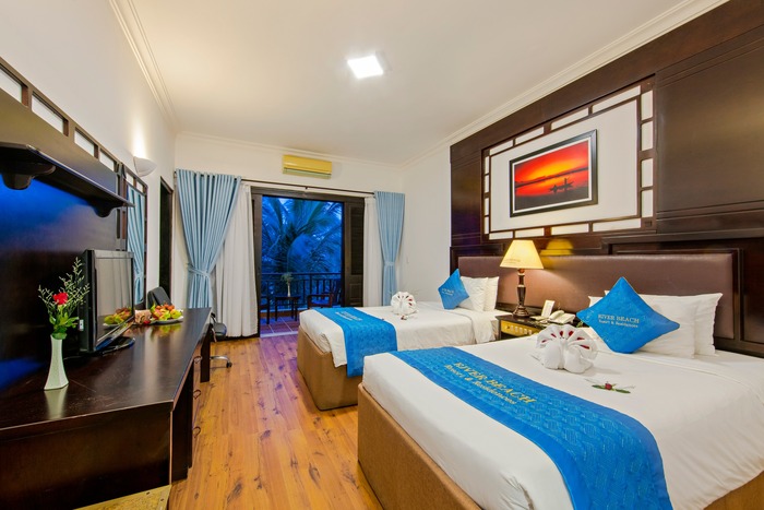 resort gần bãi biển Cửa Đại cung cấp các hạng phòng cao cấp