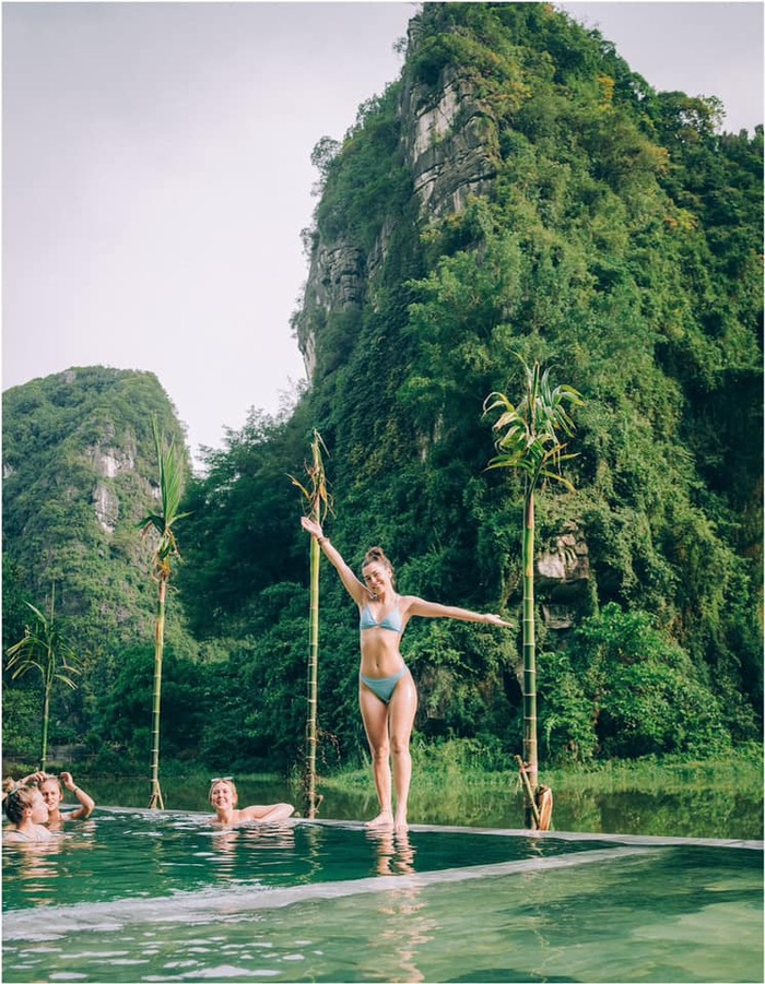 bể bơi ngoài trời tại homestay đẹp ở Ninh Bình
