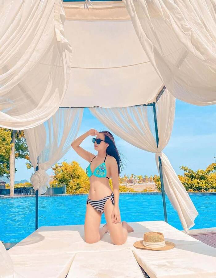 bể bơi ngoài trời thuộc khách sạn 4 sao ở Hạ Long 